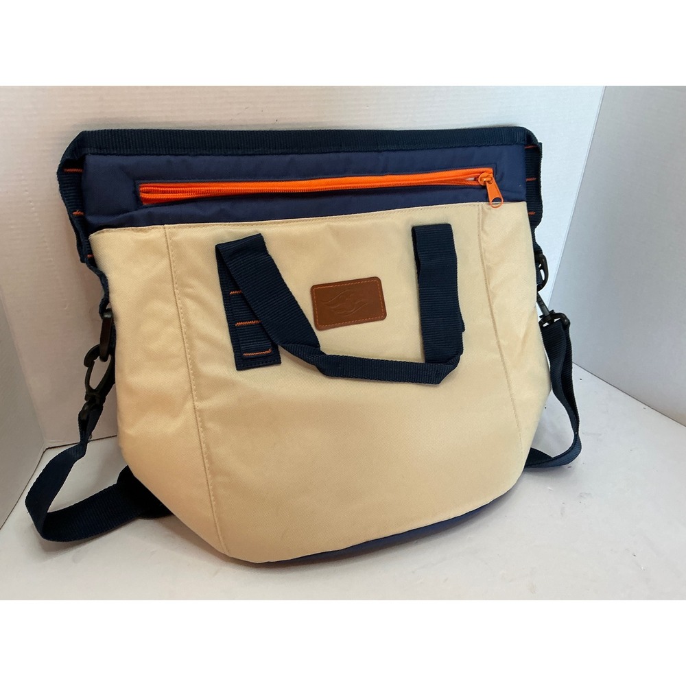 Disney Insulated Cooler Bag Tan Navy Orange Shoulder Strap Large Picnic‎ Tote